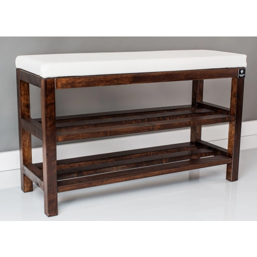 Regał Szafka Na Buty Orzech Z Siedziskiem Kolory Drewno Lite RBS-1 Rozmiary  od 50 cm do 120 cm