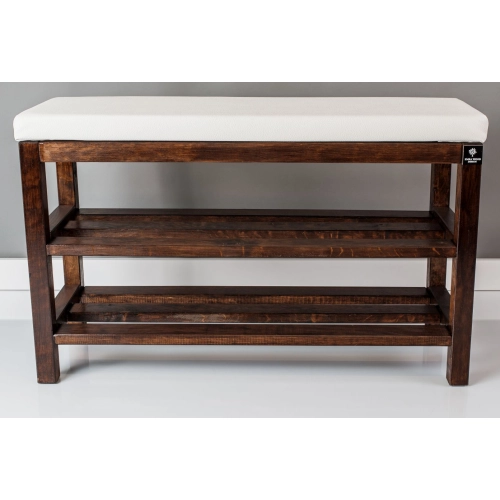 Regał Szafka Na Buty Orzech Z Siedziskiem Kolory Drewno Lite RBS-1 Rozmiary  od 50 cm do 120 cm