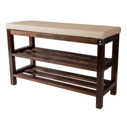Regał Szafka Na Buty Orzech Z Siedziskiem Kolory Drewno Lite RBS-1 Rozmiary  od 50 cm do 120 cm