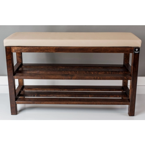 Regał Szafka Na Buty Orzech Z Siedziskiem Kolory Drewno Lite RBS-1 Rozmiary  od 50 cm do 120 cm