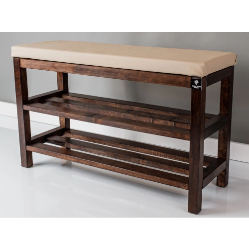 Regał Szafka Na Buty Orzech Z Siedziskiem Kolory Drewno Lite RBS-1 Rozmiary  od 50 cm do 120 cm