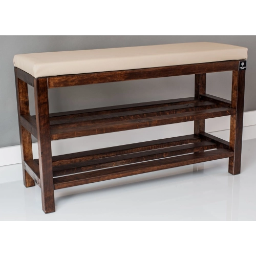 Regał Szafka Na Buty Orzech Z Siedziskiem Kolory Drewno Lite RBS-1 Rozmiary  od 50 cm do 120 cm