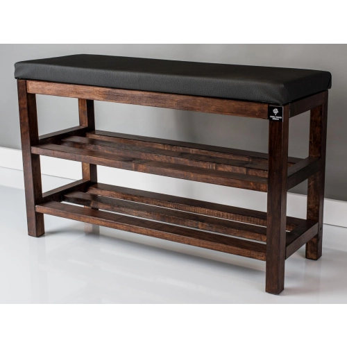Regał Szafka Na Buty Orzech Z Siedziskiem Kolory Drewno Lite RBS-1 Rozmiary  od 50 cm do 120 cm