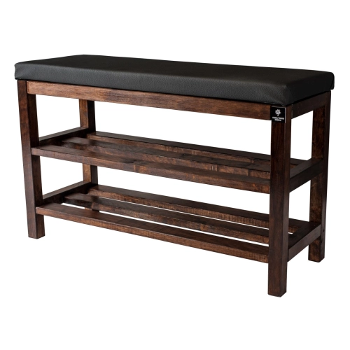 Regał Szafka Na Buty Orzech Z Siedziskiem Kolory Drewno Lite RBS-1 Rozmiary od 50 cm do 120 cm