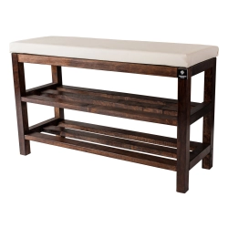 Regał Szafka Na Buty Orzech Z Siedziskiem Kolory Drewno Lite RBS-1 Rozmiary od 70 cm do 120 cm