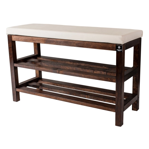 Regał Szafka Na Buty Orzech Z Siedziskiem Kolory Drewno Lite RBS-1 Rozmiary od 70 cm do 120 cm