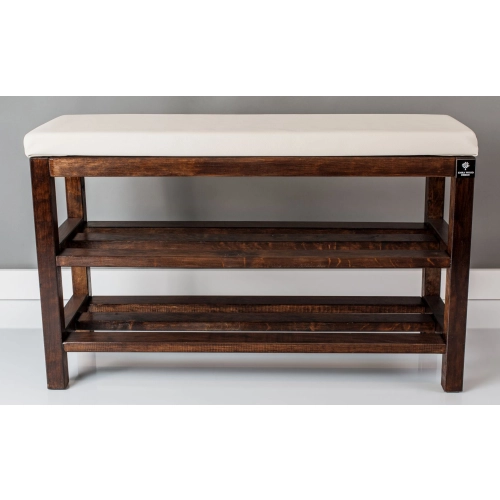 Regał Szafka Na Buty Orzech Z Siedziskiem Kolory Drewno Lite RBS-1 Rozmiary  od 50 cm do 120 cm