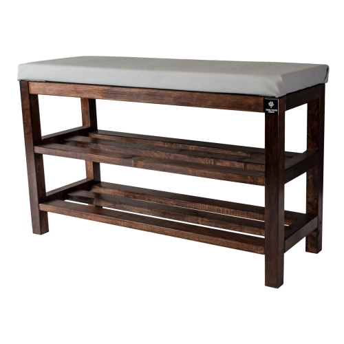 Regał Szafka Na Buty Orzech Z Siedziskiem Kolory Drewno Lite RBS-1 Rozmiary od 50 cm do 120 cm