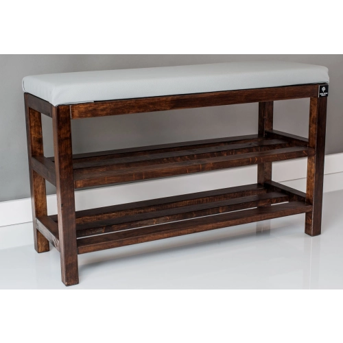 Regał Szafka Na Buty Orzech Z Siedziskiem Kolory Drewno Lite RBS-1 Rozmiary  od 50 cm do 120 cm