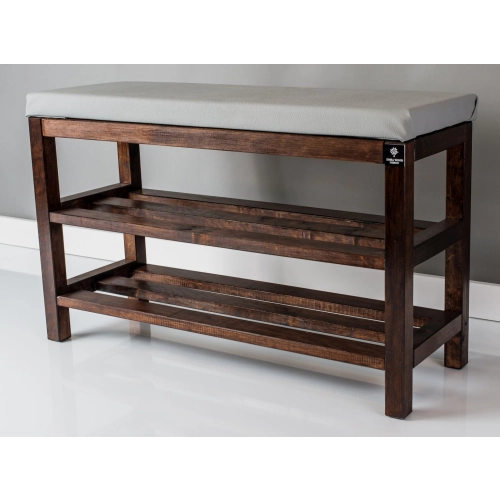 Regał Szafka Na Buty Orzech Z Siedziskiem Kolory Drewno Lite RBS-1 Rozmiary  od 50 cm do 120 cm