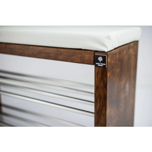 Regał Szafka Na Buty Brunat Z Siedziskiem Kolory Drewno Lite RBS-12 Rozmiary od 50 cm do 120 cm