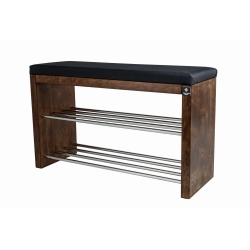 Regał Szafka Na Buty Brunat Z Siedziskiem Kolory Drewno Lite RBS-12 Rozmiary od 50 cm do 120 cm