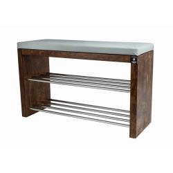 Regał Szafka Na Buty Brunat Z Siedziskiem Kolory Drewno Lite RBS-12 Rozmiary od 50 cm do 120 cm