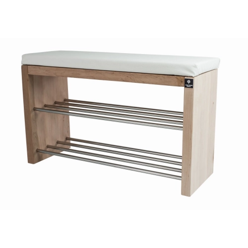Regał Szafka Na Buty Naturalny Z Siedziskiem Kolory Drewno Lite RBS-12 Rozmiary od 50 cm do 120 cm