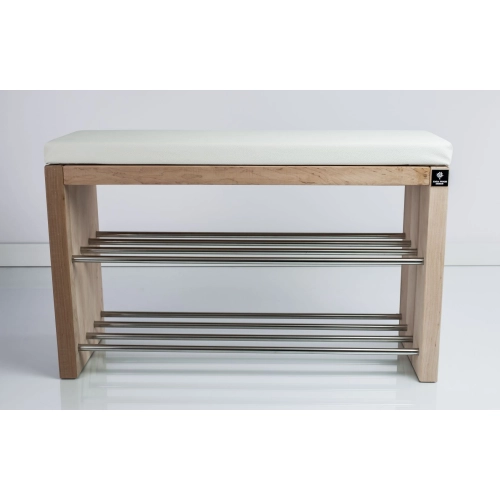 Regał Szafka Na Buty Naturalny Z Siedziskiem Kolory Drewno Lite RBS-12 Rozmiary od 50 cm do 120 cm
