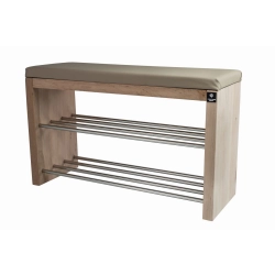 Regał Szafka Na Buty Naturalny Z Siedziskiem Kolory Drewno Lite RBS-12 Rozmiary od 50 cm do 120 cm
