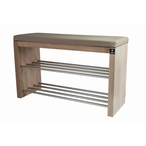 Regał Szafka Na Buty Naturalny Z Siedziskiem Kolory Drewno Lite RBS-12 Rozmiary od 50 cm do 120 cm