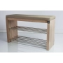 Regał Szafka Na Buty Naturalny Z Siedziskiem Kolory Drewno Lite RBS-12 Rozmiary od 50 cm do 120 cm
