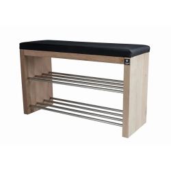 Regał Szafka Na Buty Naturalny Z Siedziskiem Kolory Drewno Lite RBS-12 Rozmiary od 50 cm do 120 cm
