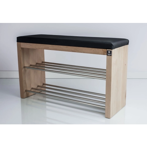 Regał Szafka Na Buty Naturalny Z Siedziskiem Kolory Drewno Lite RBS-12 Rozmiary od 50 cm do 120 cm
