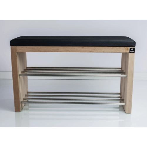 Regał Szafka Na Buty Naturalny Z Siedziskiem Kolory Drewno Lite RBS-12 Rozmiary od 50 cm do 120 cm