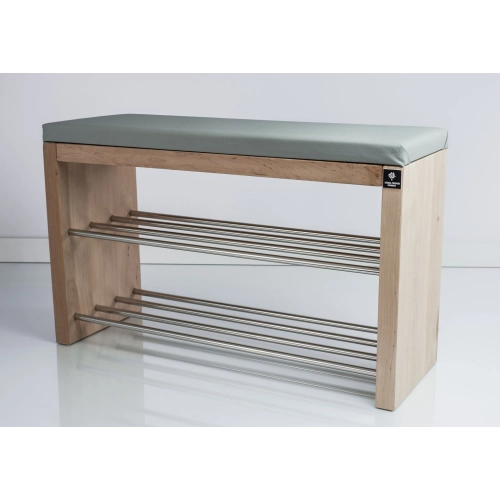 Regał Szafka Na Buty Naturalny Z Siedziskiem Kolory Drewno Lite RBS-12 Rozmiary od 50 cm do 120 cm