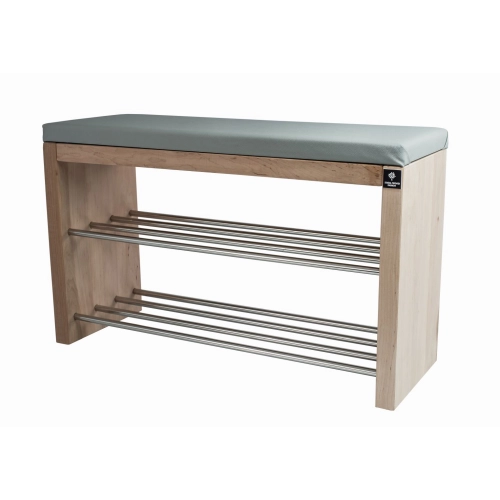 Regał Szafka Na Buty Naturalny Z Siedziskiem Kolory Drewno Lite RBS-12 Rozmiary od 50 cm do 120 cm