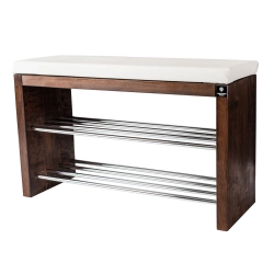 Regał Szafka Na Buty Orzech Z Siedziskiem Kolory  Drewno Lite RBS-12 Rozmiary od 50 cm do 120 cm