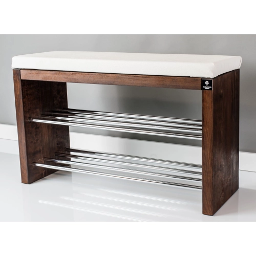 Regał Szafka Na Buty Orzech Z Siedziskiem Kolory  Drewno Lite RBS-12 Rozmiary od 50 cm do 120 cm