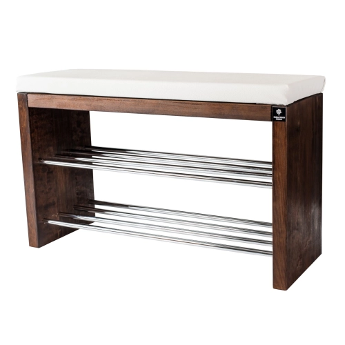 Regał Szafka Na Buty Orzech Z Siedziskiem Kolory  Drewno Lite RBS-12 Rozmiary od 50 cm do 120 cm