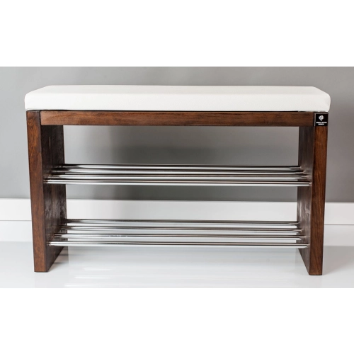 Regał Szafka Na Buty Orzech Z Siedziskiem Kolory  Drewno Lite RBS-12 Rozmiary od 50 cm do 120 cm