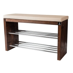 Regał Szafka Na Buty Orzech Z Siedziskiem Kolory  Drewno Lite RBS-12 Rozmiary od 50 cm do 120 cm