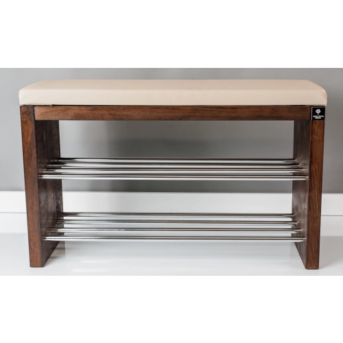 Regał Szafka Na Buty Orzech Z Siedziskiem Kolory  Drewno Lite RBS-12 Rozmiary od 50 cm do 120 cm