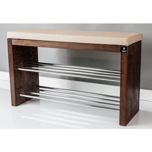 Regał Szafka Na Buty Orzech Z Siedziskiem Kolory  Drewno Lite RBS-12 Rozmiary od 50 cm do 120 cm