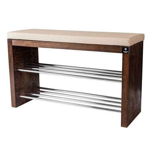 Regał Szafka Na Buty Orzech Z Siedziskiem Kolory  Drewno Lite RBS-12 Rozmiary od 50 cm do 120 cm