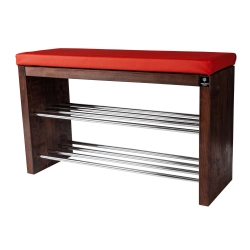 Regał Szafka Na Buty Orzech Z Siedziskiem Kolory  Drewno Lite RBS-12 Rozmiary od 50 cm do 120 cm