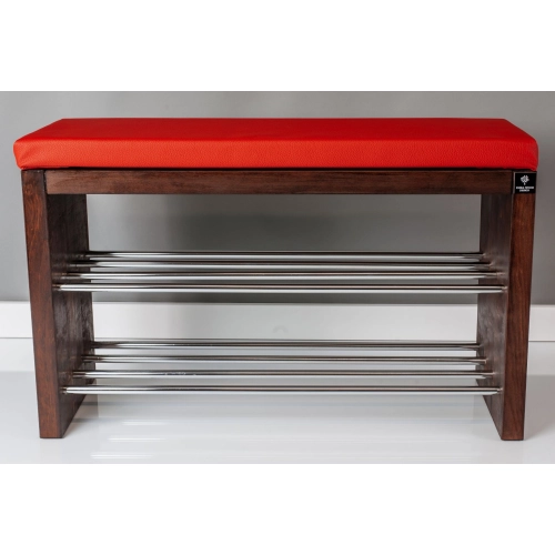Regał Szafka Na Buty Orzech Z Siedziskiem Kolory  Drewno Lite RBS-12 Rozmiary od 50 cm do 120 cm