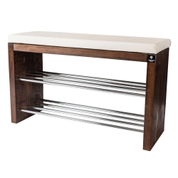 Regał Szafka Na Buty Orzech Z Siedziskiem Kolory  Drewno Lite RBS-12 Rozmiary od 50 cm do 120 cm