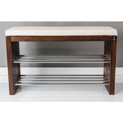 Regał Szafka Na Buty Orzech Z Siedziskiem Kolory  Drewno Lite RBS-12 Rozmiary od 50 cm do 120 cm