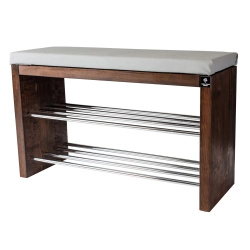 Regał Szafka Na Buty Orzech Z Siedziskiem Kolory  Drewno Lite RBS-12 Rozmiary od 50 cm do 120 cm