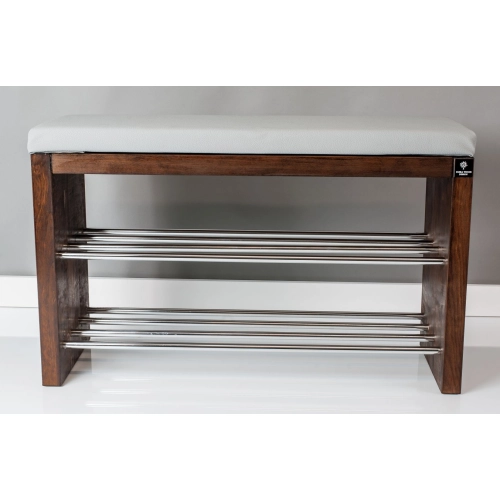 Regał Szafka Na Buty Orzech Z Siedziskiem Kolory  Drewno Lite RBS-12 Rozmiary od 50 cm do 120 cm