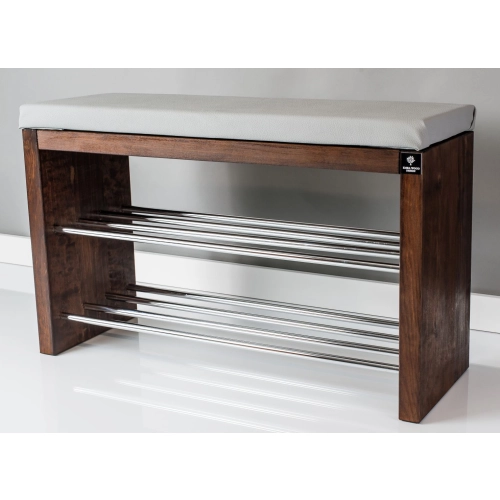 Regał Szafka Na Buty Orzech Z Siedziskiem Kolory  Drewno Lite RBS-12 Rozmiary od 50 cm do 120 cm