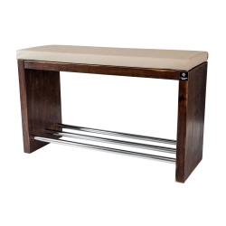 Regał Szafka Na Buty Orzech Przecierany Z Siedziskiem Kolory Drewno Lite RBS-13 Rozmiary od 50 cm do 120 cm