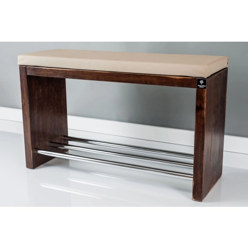 Regał Szafka Na Buty Orzech Przecierany Z Siedziskiem Kolory Drewno Lite RBS-13 Rozmiary od 50 cm do 120 cm