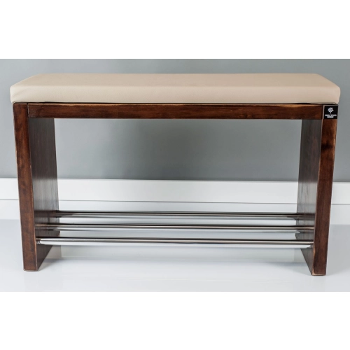 Regał Szafka Na Buty Orzech Przecierany Z Siedziskiem Kolory Drewno Lite RBS-13 Rozmiary od 50 cm do 120 cm