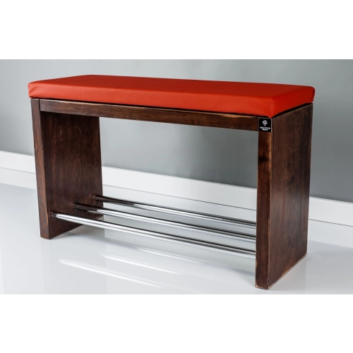 Regał Szafka Na Buty Orzech Przecierany Z Siedziskiem Kolory Drewno Lite RBS-13 Rozmiary od 50 cm do 120 cm