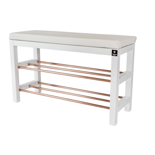 Regał Szafka Na Biały Z Siedziskiem Kolory Drewno Lite RBS-27 Rozmiary od 50 cm do 120 cm