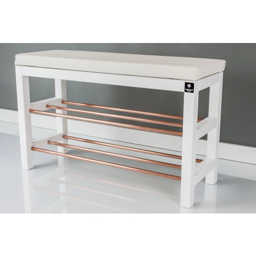 Regał Szafka Na Biały Z Siedziskiem Kolory Drewno Lite RBS-27 Rozmiary od 50 cm do 120 cm