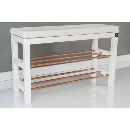 Regał Szafka Na Biały Z Siedziskiem Kolory Drewno Lite RBS-27 Rozmiary od 50 cm do 120 cm