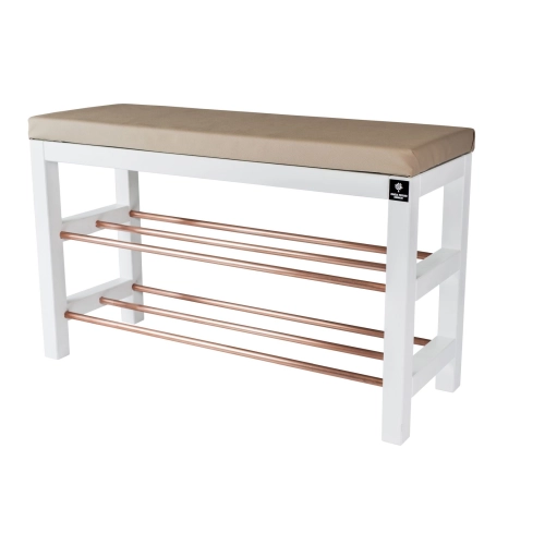 Regał Szafka Na Biały Z Siedziskiem Kolory Drewno Lite RBS-27 Rozmiary od 50 cm do 120 cm